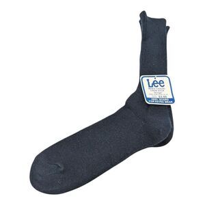 Vintage Mens Lee Casual Crew Socks Navy Blue 10-13 Orlon Acrylic Nylon Sanitized